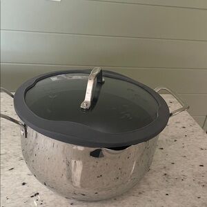 Princess House Stainless Steel non stick Stock Pot with Glass Lid